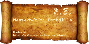 Mesterházi Borbála névjegykártya